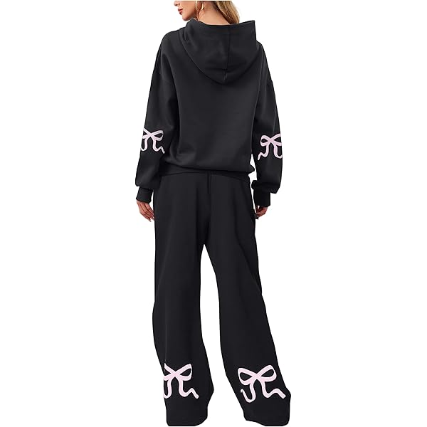 Amazon.com: OLAPTA Women 2 Piece Outfits Bow Print Long Sleeve